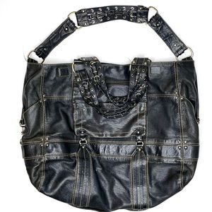 LAUNDRY by SHELLI SEGAL Espresso Goat Leather Tote